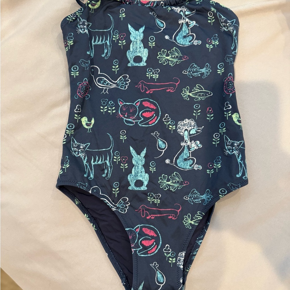 Vilebrequin Kids One-Piece Swimsuit - Navy w/ Graffiti Animal Print. RUNS SMALL